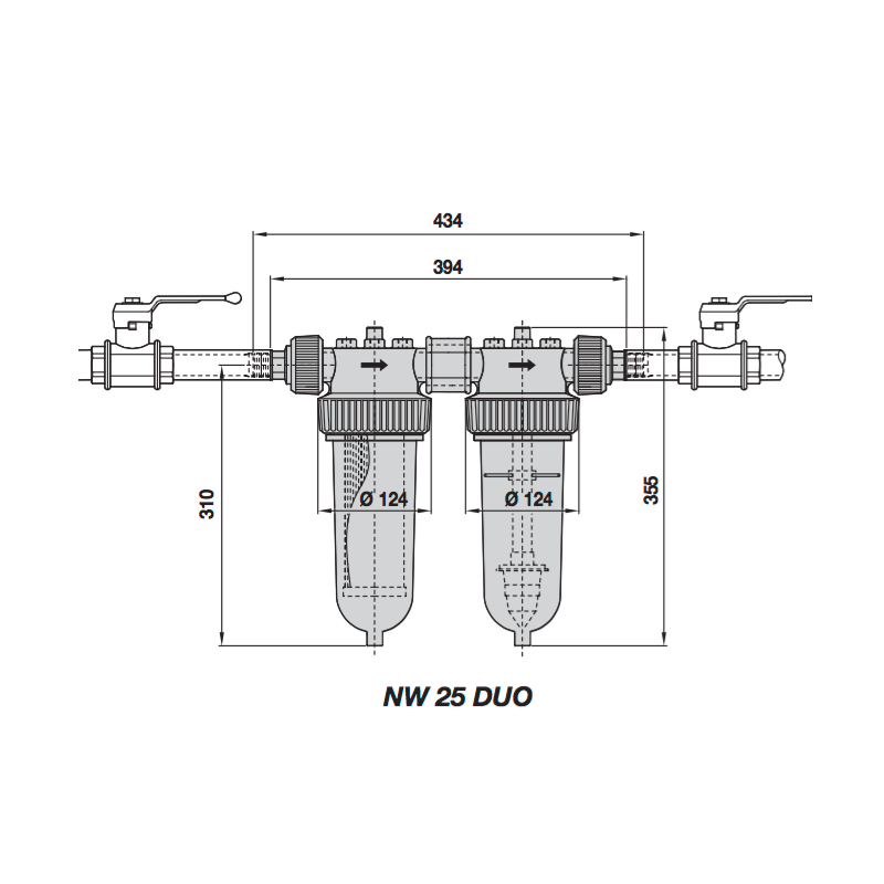 Plan du filtre DUO NW 25 CTN Cintropur