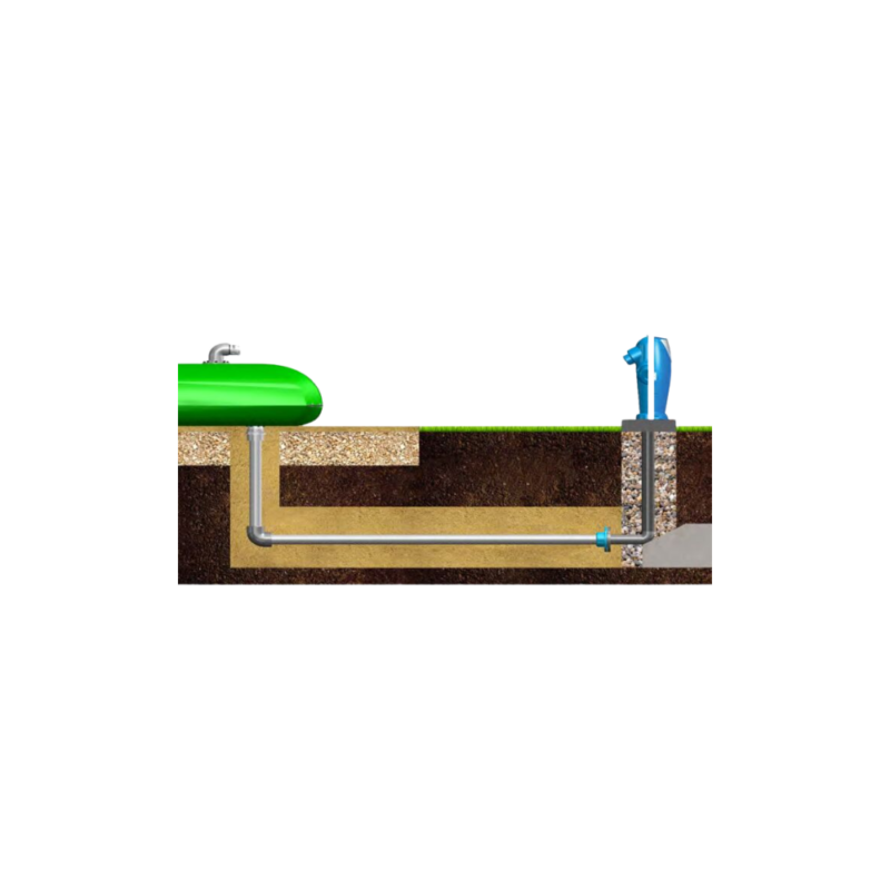 Poteau bleu d'aspiration enterrée pour citerne souple défense incendie – Image 2