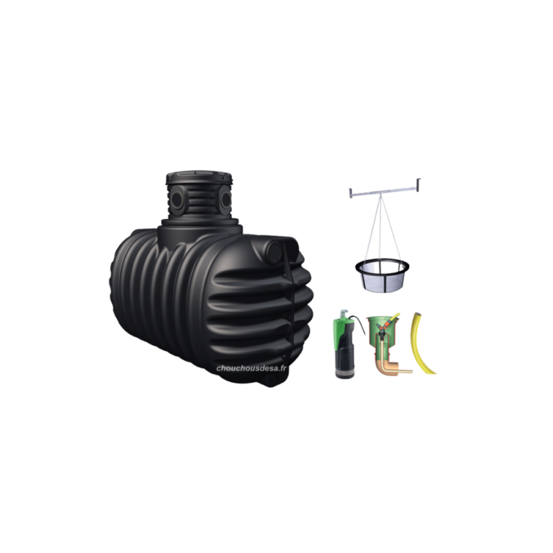 Cuve 1600 L 4RAIN Garantia à enterrer avec pompe et filtration