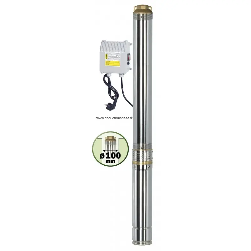 Pompe Inox 1100 W 19 turbines pour puits et forage