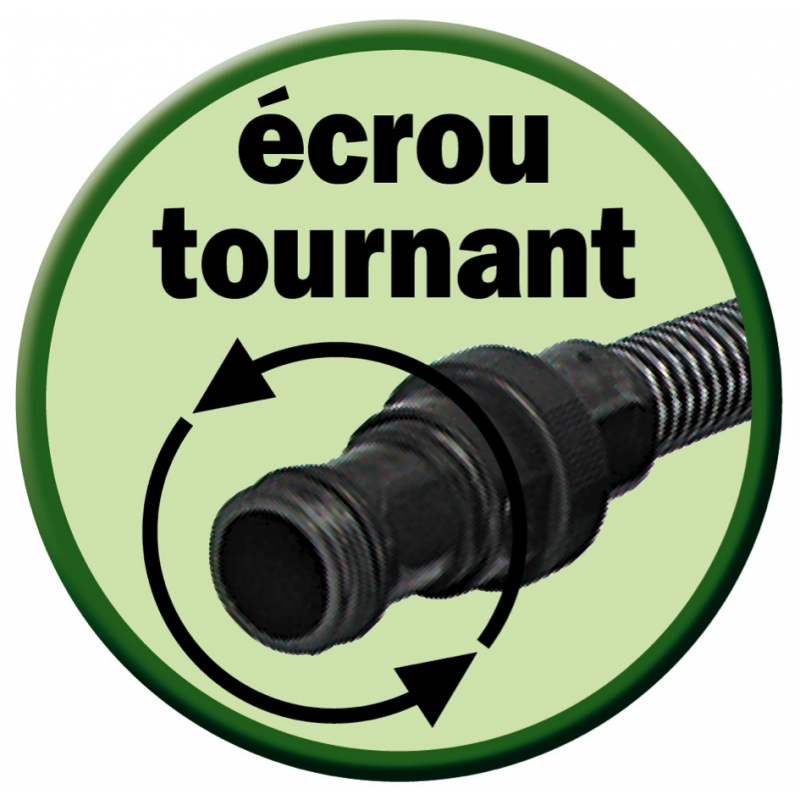 Ecrou tournant du Kit aspiration Ø 22 avec tuyau annelé et crépine pour pompe