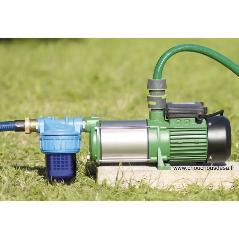 Equipement d'une pompe avec porte filtre 5" et filtre lavable 50 microns