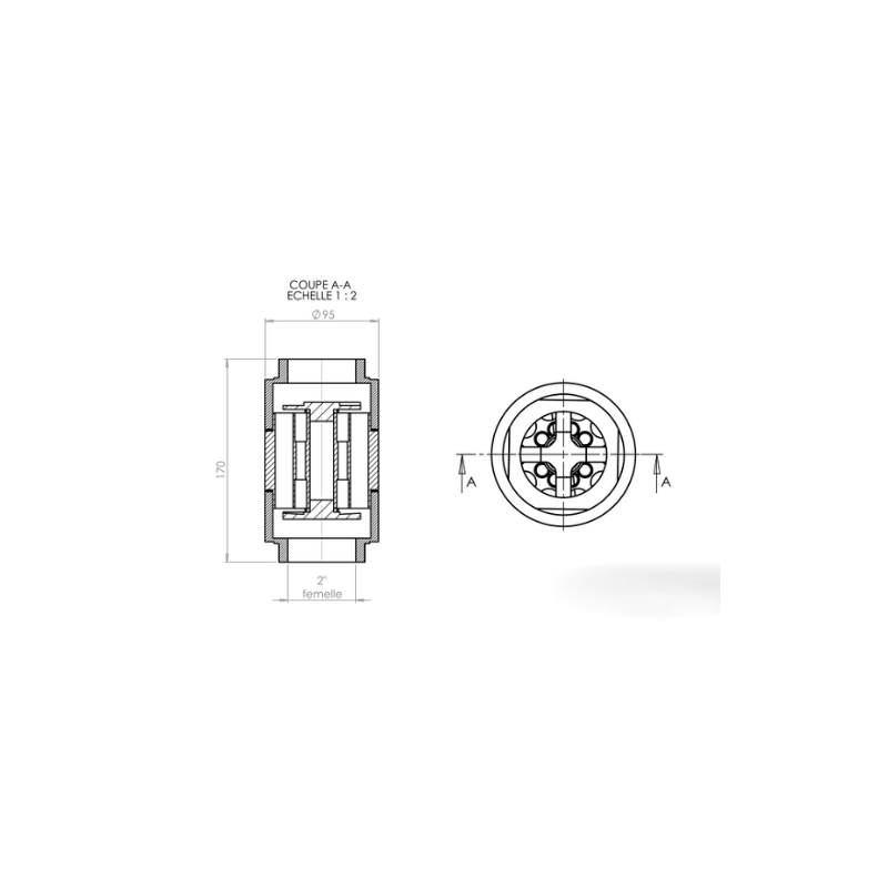 Dimensions du désemboueur DS-i50 Drag'eau pour collectivité et industrie