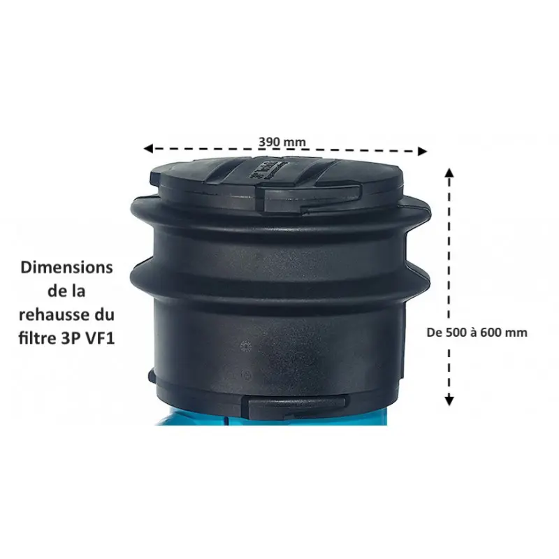 Dimensions du filtre collecteur 3P VF1 à enterrer