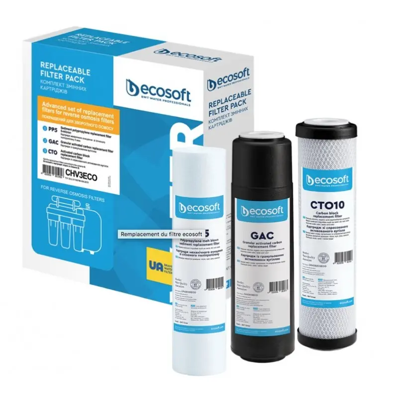Kit de maintenance des 3 filtres de l'osmose inverse Standard