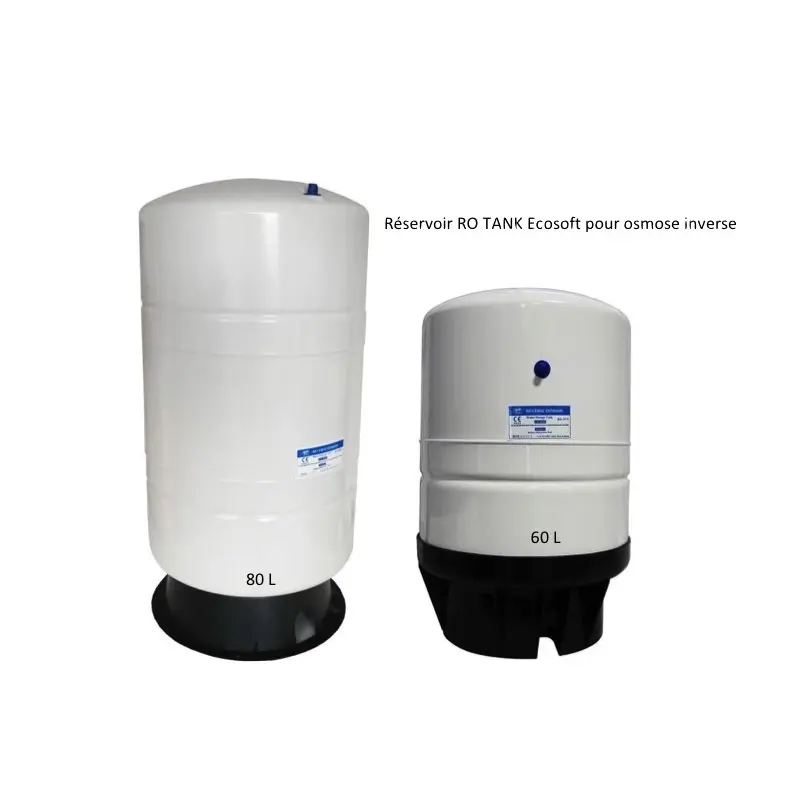 Réservoirs RO TANK 60 L ou 80 L de stockage d'eau osmosée Ecosoft