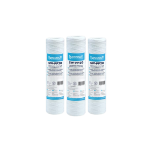 Lot de 3 filtres bobinés 10 pouces en 1, 5, 10 ou 20 microns Ecosoft pour filtrer l'eau