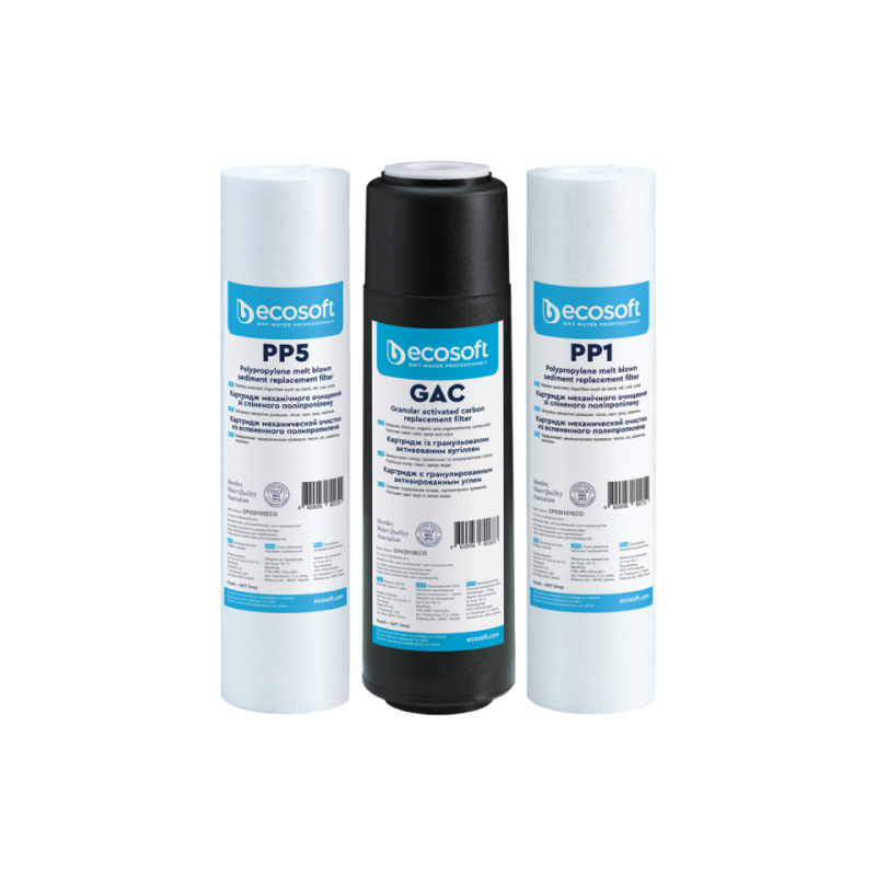 Kit 3 filtres avant osmose inverse pour osmoseur Absolue Ecosoft