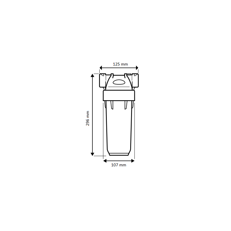 Dimensions du 2 portes filtres 9"3/4 pour filtration de l'eau