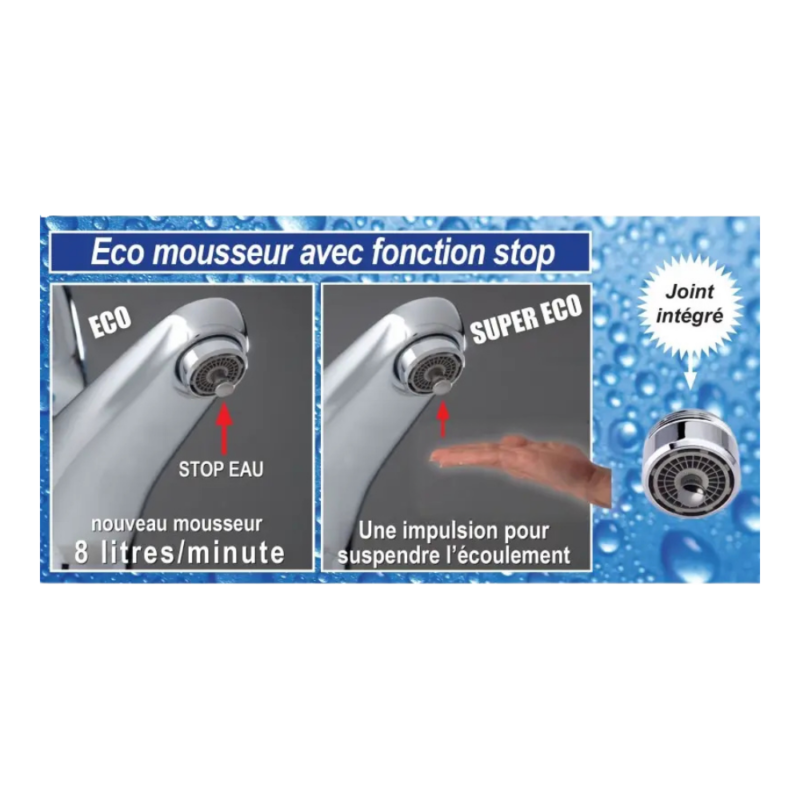 Fiche explicative de la fonction stop de l'éco mousseur