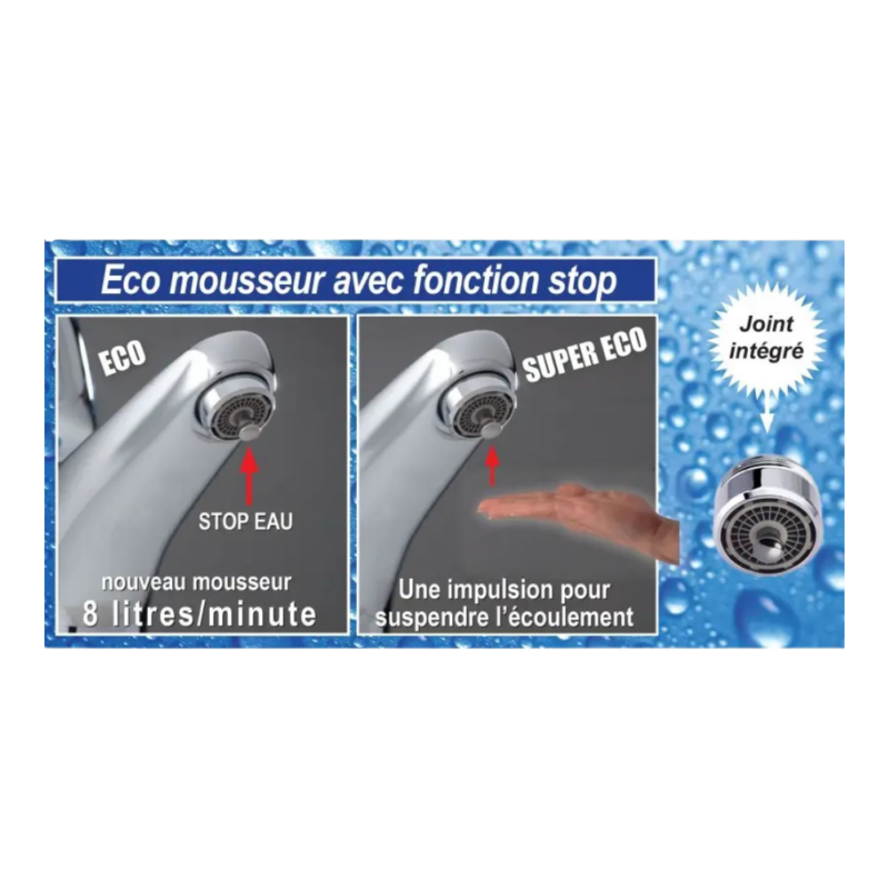 Fiche explicative de la fonction stop de l'éco mousseur