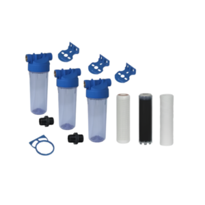 Kit 3 filtres pour eau de source puits forage 9 pouces 3/4