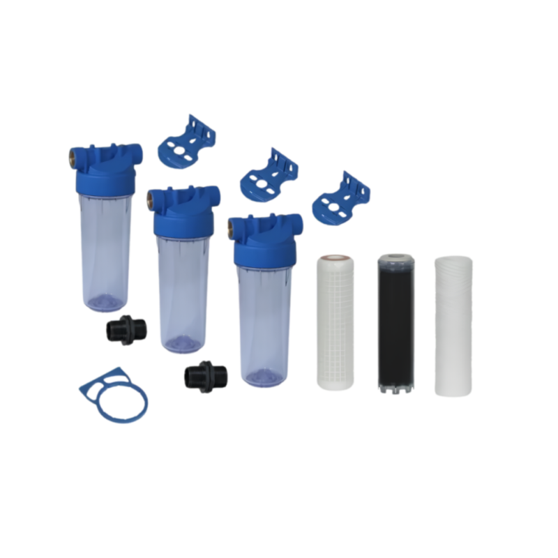 Kit 3 filtres pour eau de source puits forage 9 pouces 3/4