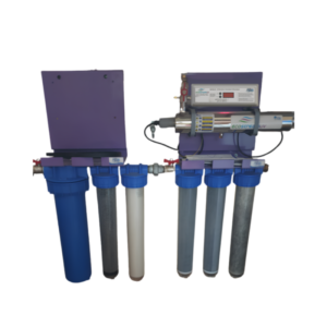 Station Skid Ecostream Alfaa pour péniche et bateau traitement eau douce UV