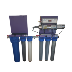 Station Skid Ecostream Alfaa pour péniche et bateau traitement eau douce UV
