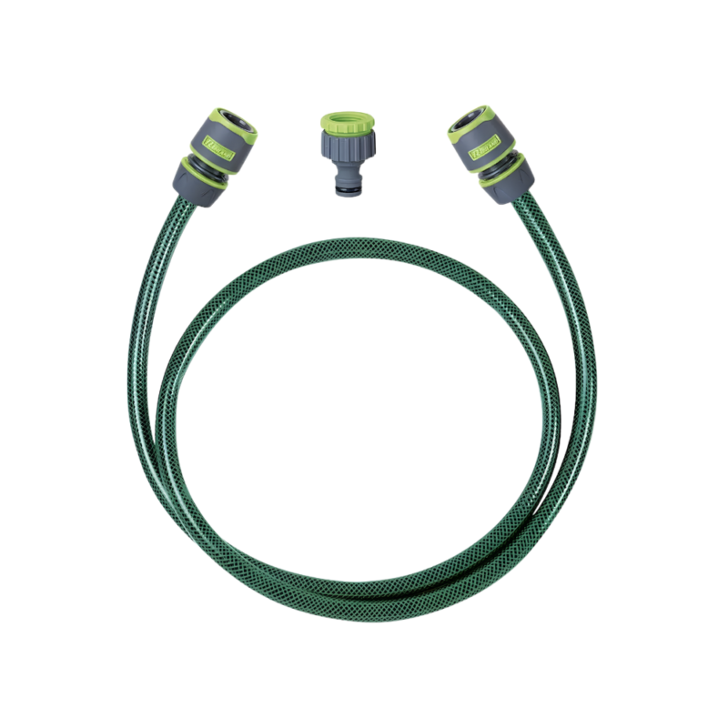 Tuyau alimentation 1,5m et nez de robinet avec adaptateur Ribiland