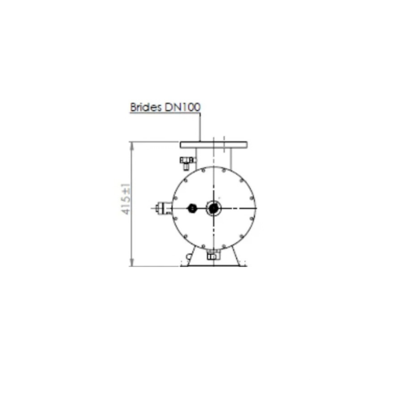 Dimensions du réacteur UV Germi AD 200 ACS vue de face