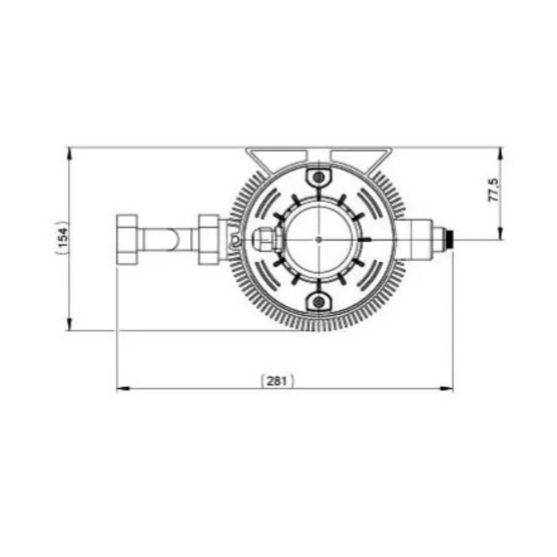 Schéma des dimensions du réacteur UVPLUS W36 vue de dessus
