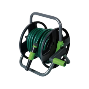 Dévidoir portable Ribimex avec tuyau d’arrosage 15 m et lance multi-jets