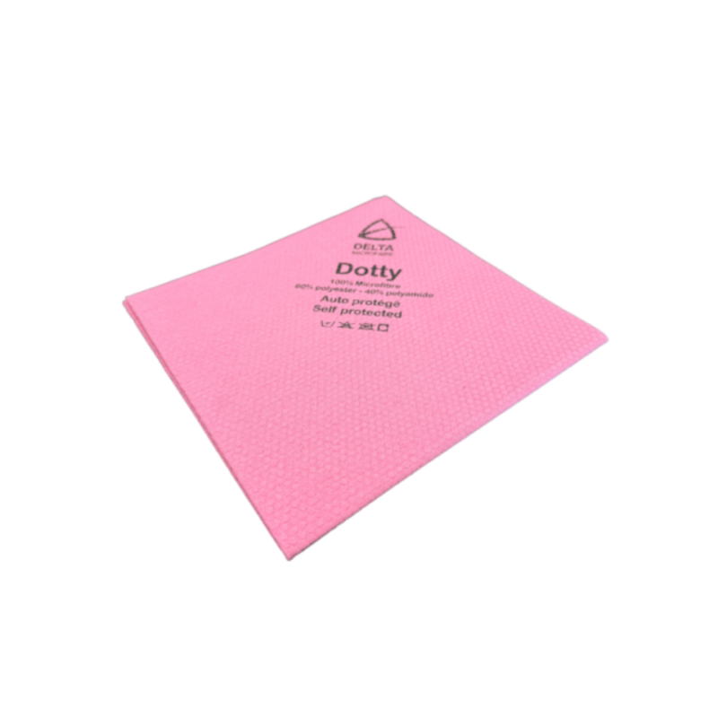 Lavette microfibre antibactérienne Dotty coloris rose