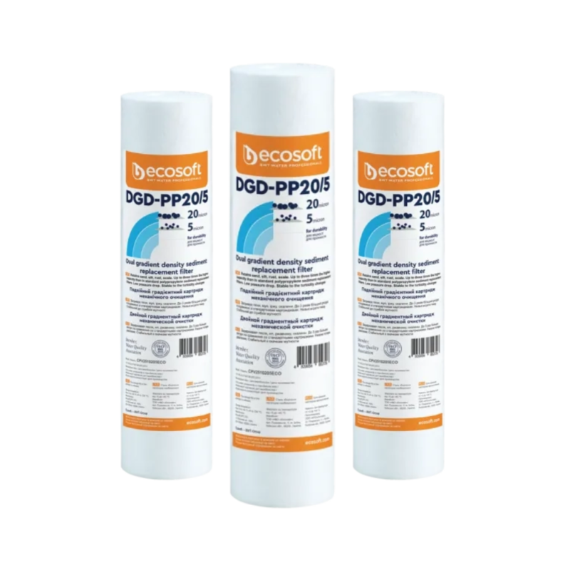 Lot de 3 filtres DGD-PP205 anti-impuretés 10 pouces Ecosoft