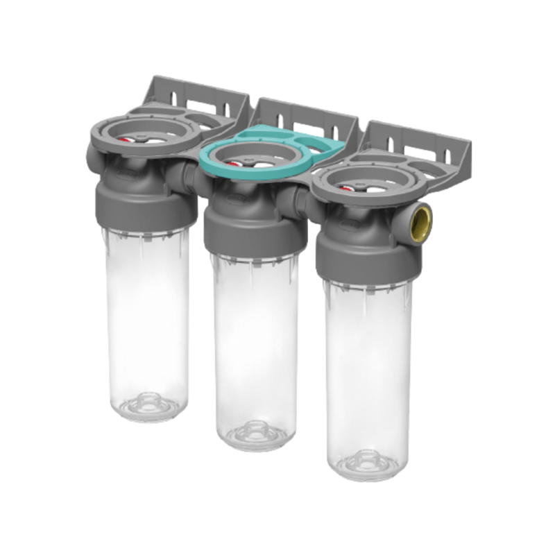 Lot de 3 portes-filtres 9¾ pouces avec clé et fixation Ecosoft