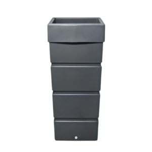 Récupérateur d’eau de pluie ITZA 300 L avec jardinière intégrée coloris Black Granit