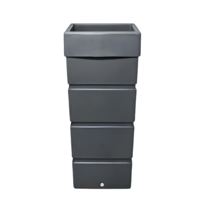Récupérateur d’eau de pluie ITZA 300 L avec jardinière intégrée coloris Black Granit